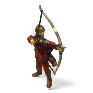 Schleich 2003 Ritter Red Archer with Long Bow 70015 Figure Knight Arrows